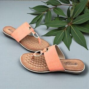 PATRIZIA by Spring Step‎ Women Coral Thong Sandals Flat Slip On Comfort Size 9